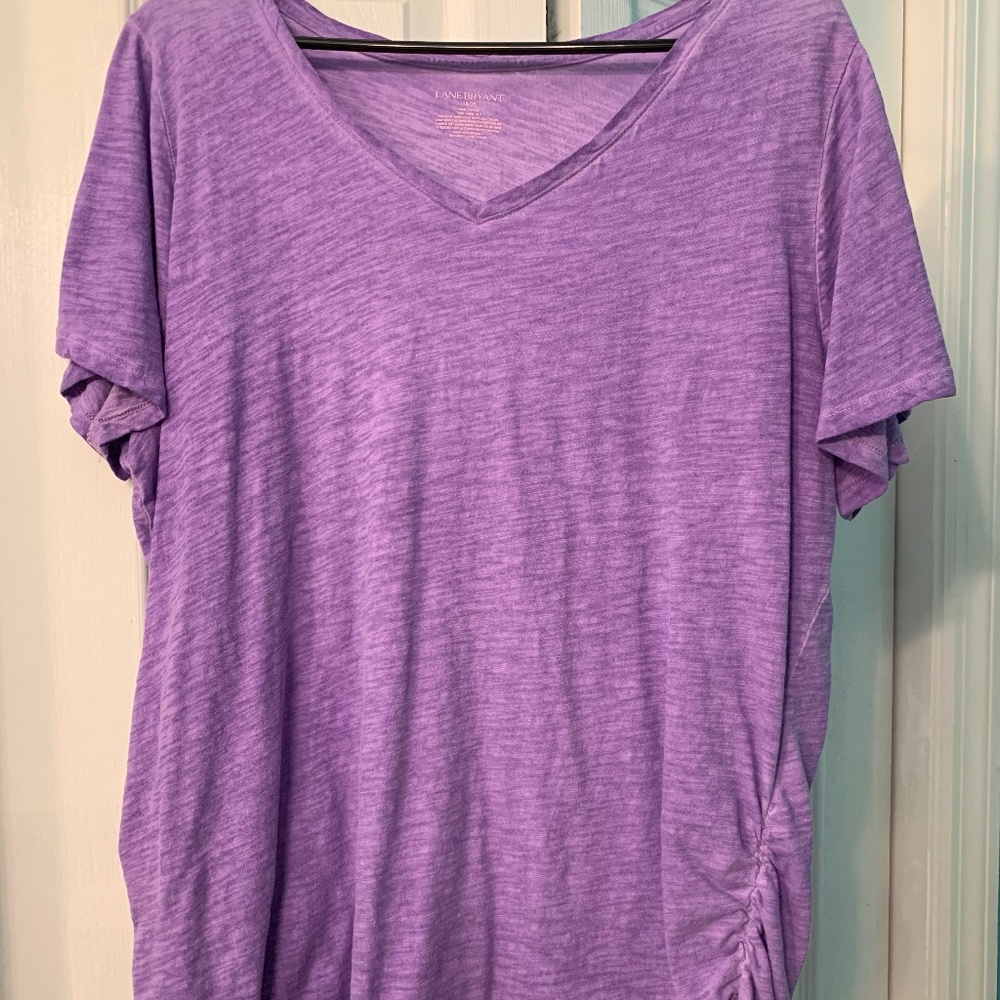 Lane Bryant Side-Ruched V-neck Top size 18/20